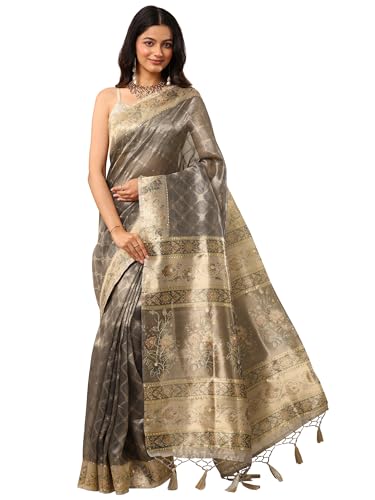 Libas Woven Design Nylon Saree For Women (92218P)