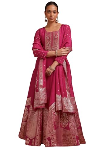 Soch Women Brocade Woven Design Gown with Cutdana
