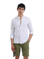 The Indian Garage Co Mens Regular Fit Vertical Striped Mandarin Collar Long Sleeves Sweater