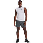 Under Armour Men's Armour HeatGear Compression Sleeveless T-Shirt , White (100)/Black, Small
