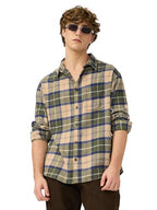 The Souled Store Plaid Shirt: Mustard Men And Boys Long Sleeves Collared Neck Button Front Regular Fit Cotton Utility Shirts