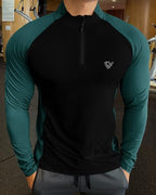 EYEBOGLER Men High Neck ColourBlocked Full Sleeve Regualr Fit T-Shirt