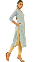 Soch Womens Onion Pink Rayon Floral Foil Printed Kurta With Gotta Patti