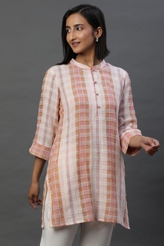 Aurelia Women'S Checked Cotton Straight Kurti