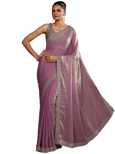 Libas Embellished Chiffon Saree For Women (92424P)