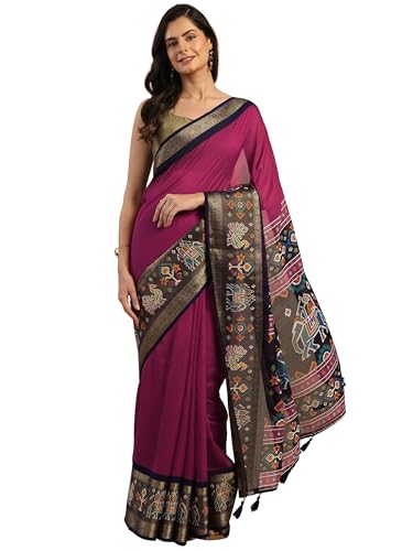 Libas Womens Woven Design Georgette Saree With Blouse Piece