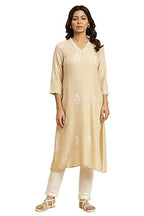 W For Woman Women'S Rayon Floral Regular Kurta (23Austkw10459-113597_Beige
