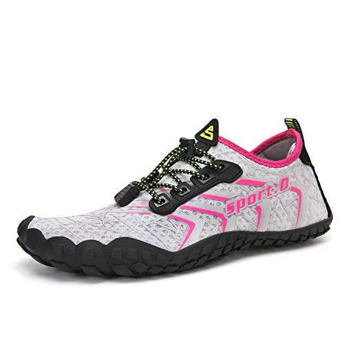 UBFEN Mens Womens Water Shoes Aqua Socks Swim Shoes Beach Sports Quick Dry Barefoot for Boating Fishing Diving Surfing with Drai