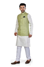 Be Active MenS Solid Linen Blend Kurta Pyjama 3 Piece Set || Men Kurta Pajama With Modi Jacket || Kurta Pajama Nehru Jacket For