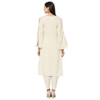 Ziyaa Women'S White Color Straight Foil Print Kurta (Zikufx2491)