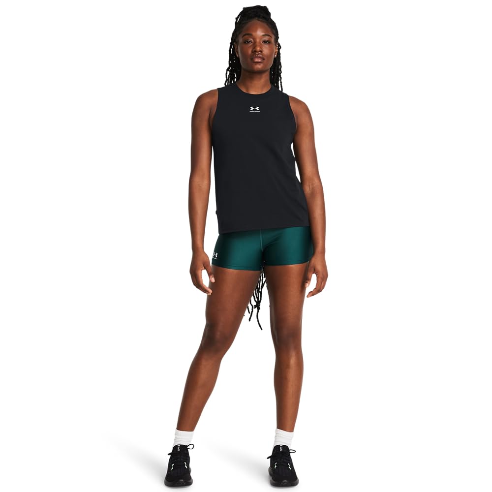 Under Armour Womens Rival Muscle Tank, (001) Black / / White, X-Small