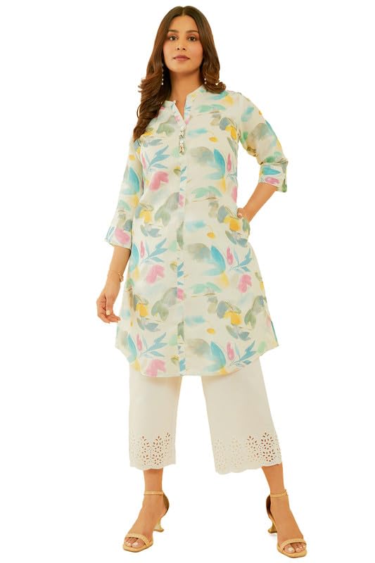 Soch Women & Linen Blend Abstract Print Kurta
