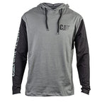 Caterpillar mens Upf Hooded Banner L/S Tee Shirt, Dark Shadow - Black, X-Large US