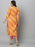 ANNI DESIGNER Womens Cotton Blend Straight Printed Kurta with Pant Set (Sumali Red_L_Red_Large)