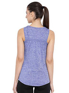Clovia WomenS Blue Gym/Sports Textured Activewear Top