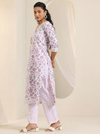 Libas Womens Printed Cotton Straight Kurta With Trousers