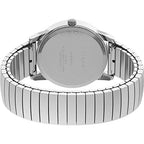 Timex Men's Easy Reader 35mm Watch Box Set - Silver-Tone Case White Dial with Tapered Expansion Band + Black Leather Strap