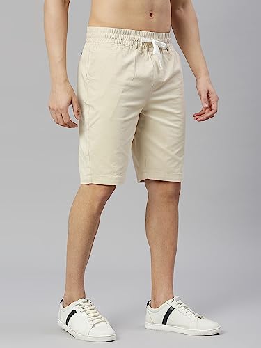 Thomas Scott Mens Solid Slim Fit Shorts Beige