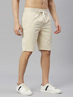 Thomas Scott Mens Solid Slim Fit Shorts Beige