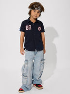 The Souled Store Officials Spider-Man Originals: Web of Justice Boys Short Sleeves Collared Neck Button Graphic Printed Cotton S