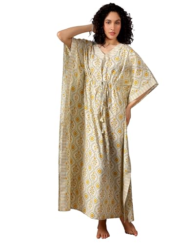 Libas Printed Cotton Night Dress For Women (50279R) Yellow