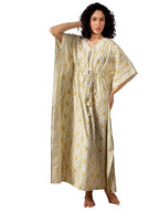 Libas Printed Cotton Night Dress For Women (50279R) Yellow