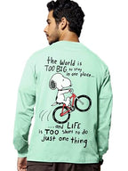 Bewakoof MenS Move On Graphic Printed T-Shirt, Oversized Fit, Round Neck, Full Sleeve_587155_Green_L