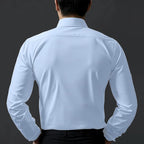 Deelmo Combo Of MenS Stylish Solid Satin Casual Shirt For Men Full Sleeves| Poly Satin Silk Shirt Pack Of 2 Sky-White
