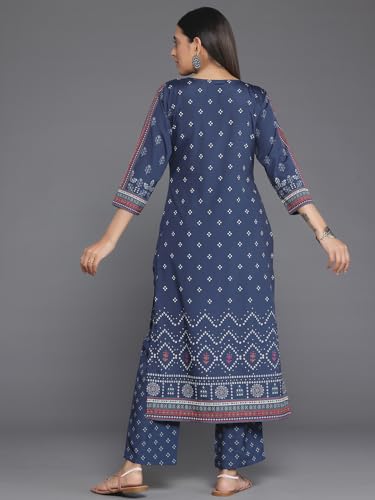 Libas Womens Printed Crepe Straight Kurta With Trousers
