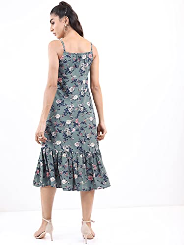 Ketch WomenS Polyester Classic Calf Length Casual Dress (Khj6000055 Blue