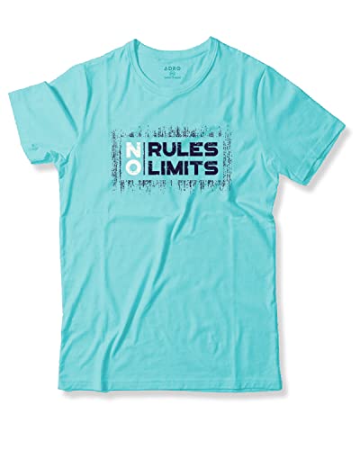 ADRO No Rules No Limits Mens Printed T-Shirt (RNR-M-LIM-MI_Mint_XL)
