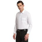 Turtle Men 100% Cotton White Plain Slim Fit Full Sleeve Formal Shirt