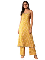Libas Womens Printed Rayon Straight Kurta With Palazzos