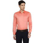 Turtle Men Cotton Solid Slim Fit Formal Shirts Orange
