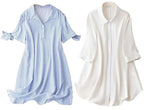 Leriya Fashion Rayon Women Above The Knee Western Dress (LF-WD1099&WD1143_White&Blue