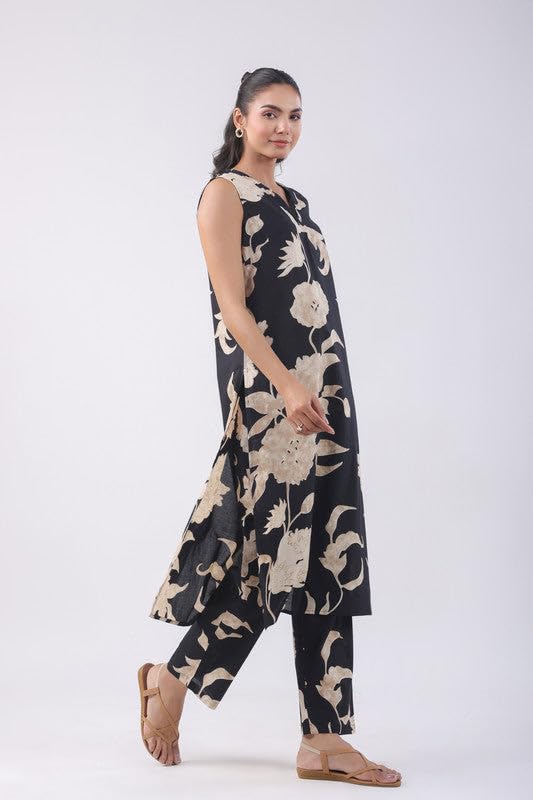 ANNI DESIGNER Women s Kurta with Trousers, Black, S