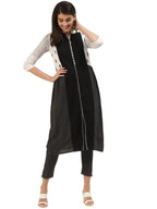 Varanga Women'S Cotton Blend Solid Regular Kurta Set (Nv_Vkst11251092_Vkst11251093_Black