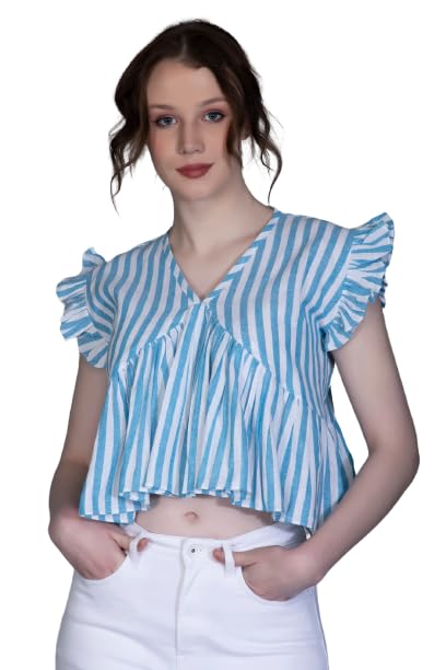 Leriya Fashion Womens Waffle Knit Tunic Cap Sleeve Button Down Tie Knot Henley Tops Loose Fitting Bat Wing Shirts Top (Small, Cr