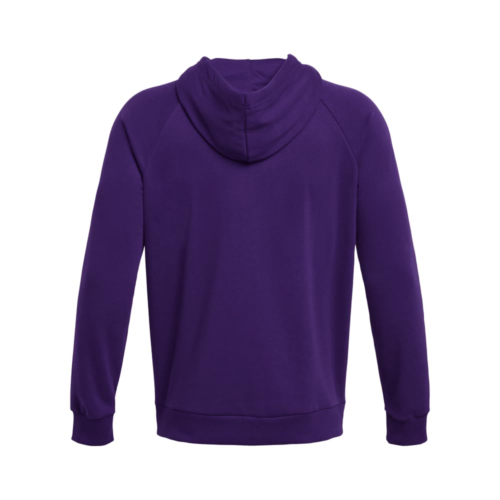 Under Armour Men's Rival Fleece Hoodie, (500) Purple / / White, Small Tall