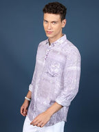 Ketch MenS Paisley Slim Fit Shirt (Khsh001683_Lavender