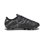 PUMA Kids Attacanto Firm, Artificial Ground Soccer Cleats Sneaker, Black-Silver Mist, 11 US Unisex Toddler