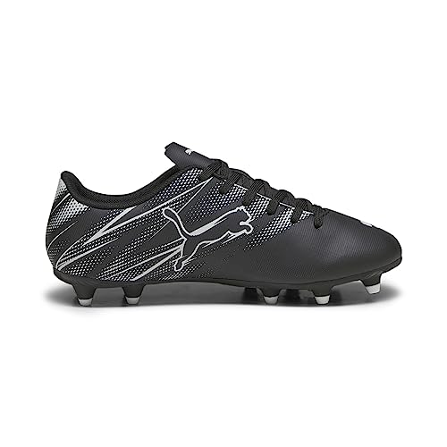 PUMA Kids Attacanto Firm, Artificial Ground Soccer Cleats Sneaker, Black-Silver Mist, 11 US Unisex Toddler