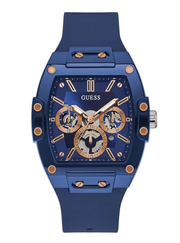 GUESS Men Analog Quartz Watch with Silicone Strap GW0203G7