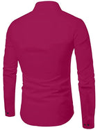 Bellstone Mens Solid Regular Fit Shirt (B-8200_Burgundy