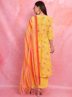 Ketch WomenS Polyester Kurta Set (Khk3001073_Pink