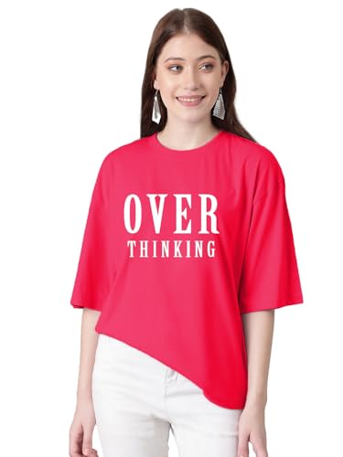 KOTTY Womens Cotton Blend Printed Oversized T-Shirts