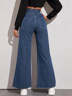 GRECIILOOKS Regular Fit Pant Baggy High Waist | Bell Bottom Jeans for Women