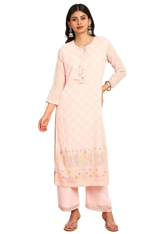 Soch Women Embroidered Georgette Kurta Set with Sequins