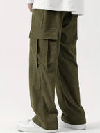 Greciilooks Cargo Joggers For Men  Cotton Loose Fit Utility Pants With 6 Pockets | Durable Outdoor & Hiking Trousers Green