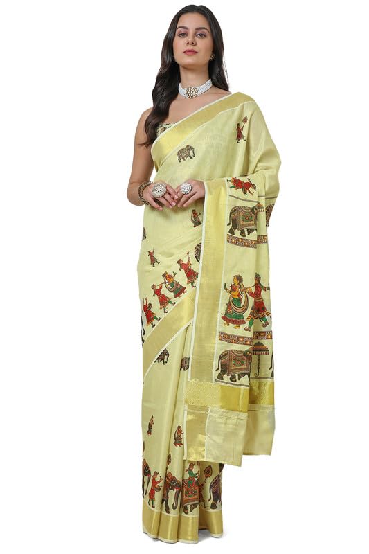 Soch Women Tissue Kasavu Saree